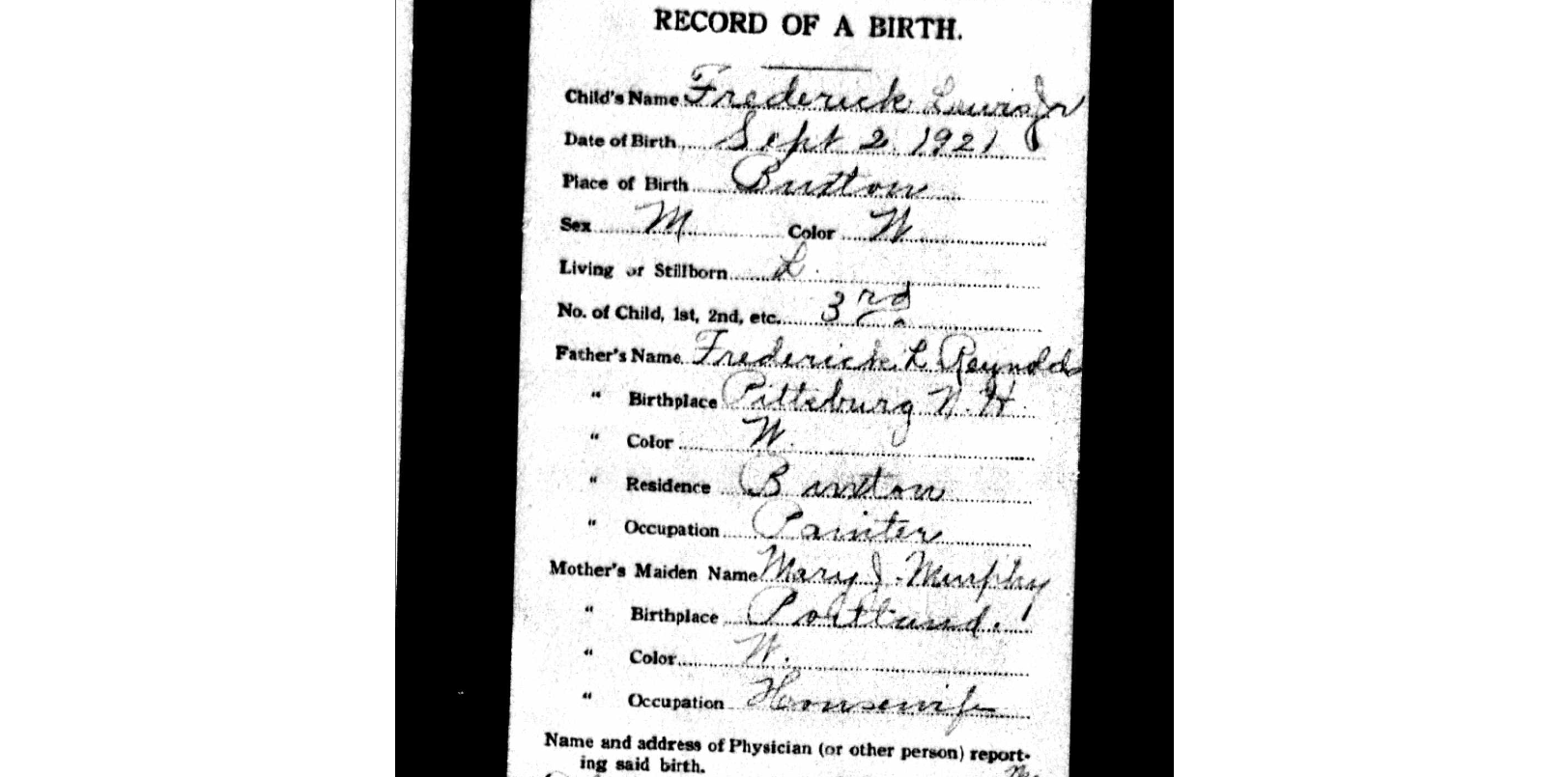 frederick-birth record sept 2 1921 buxton.png